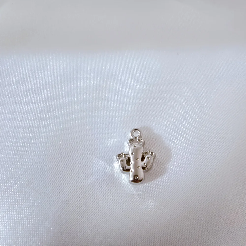 Silver Tone‎ Cactus Charm Pendant